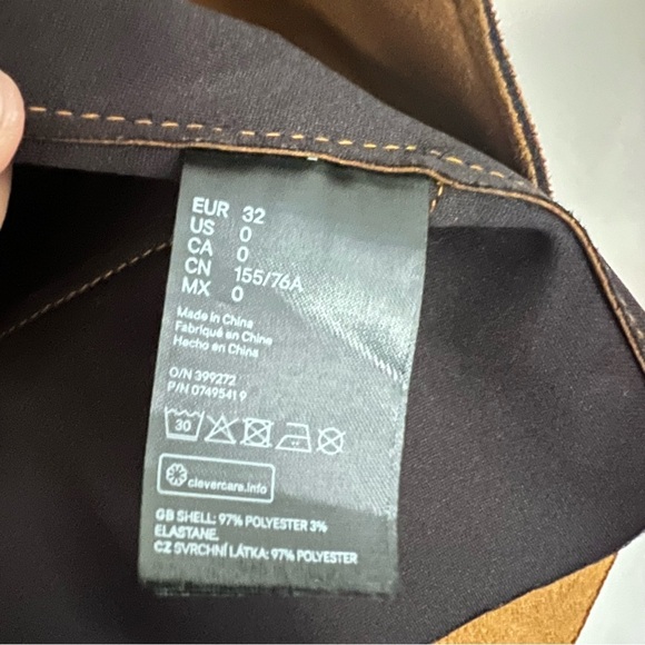 H&M Faux Suede Moto Jacket Camel Size 0 XS Classic Chic Urban Streetwear Edgy - Picture 10 of 11